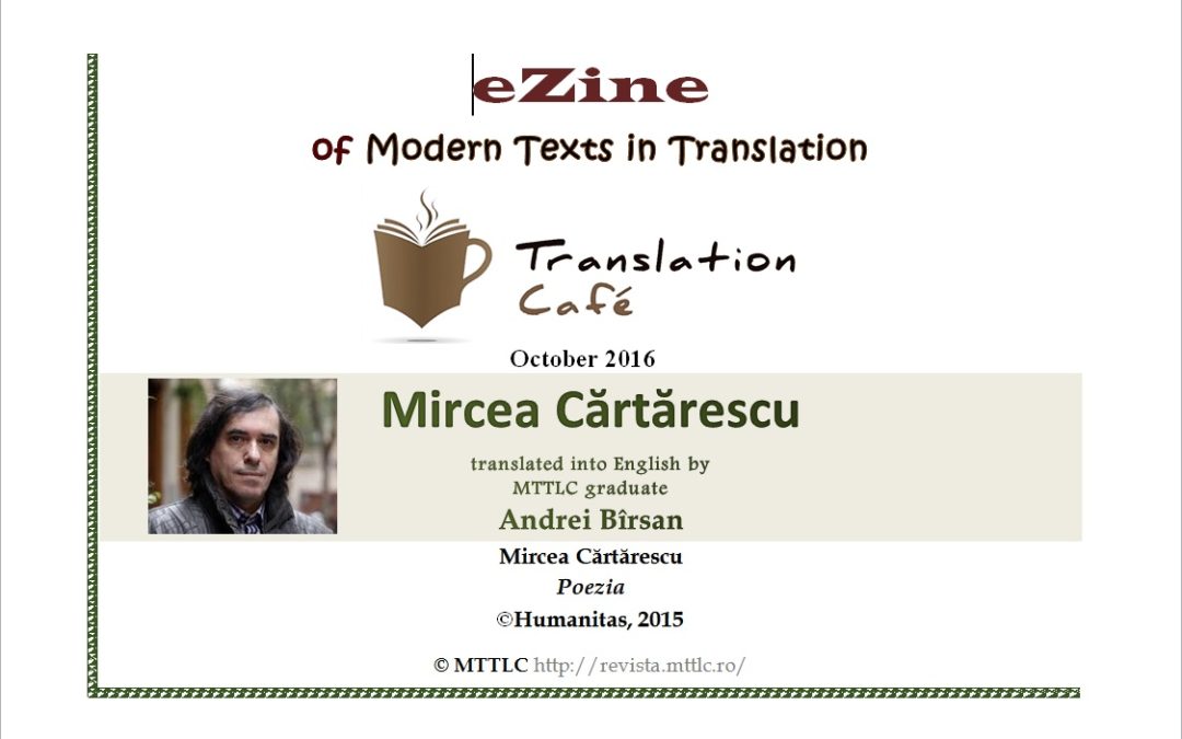 Translation Café No 168 publică traducerea unor poeme de Mircea Cărtărescu