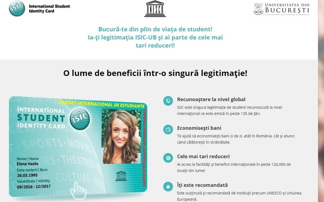 Legitimații recunoscute internațional pentru studenții și profesorii Universității din București